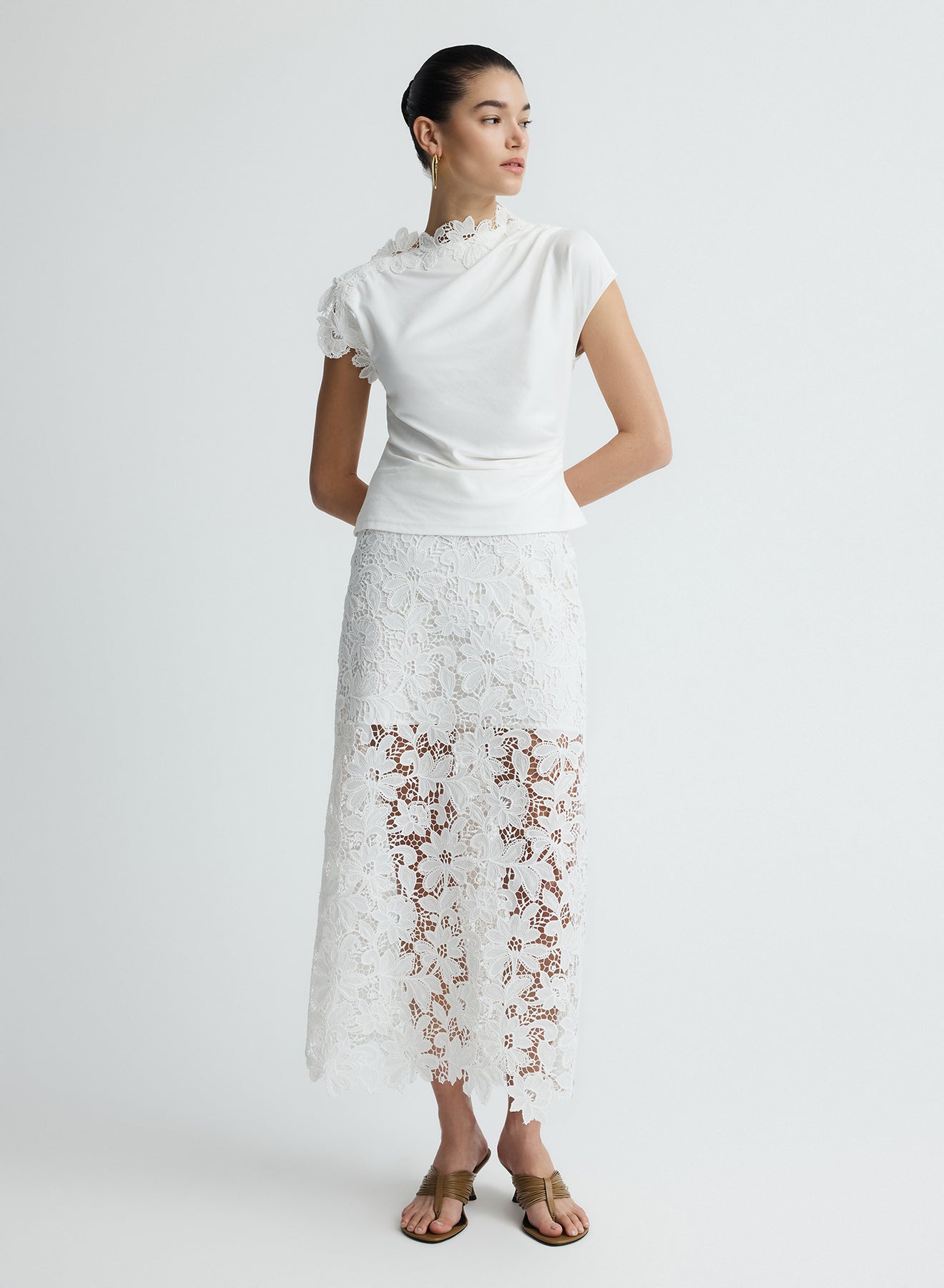 LUNA SKIRT (WHITE GUIPURE LACE)