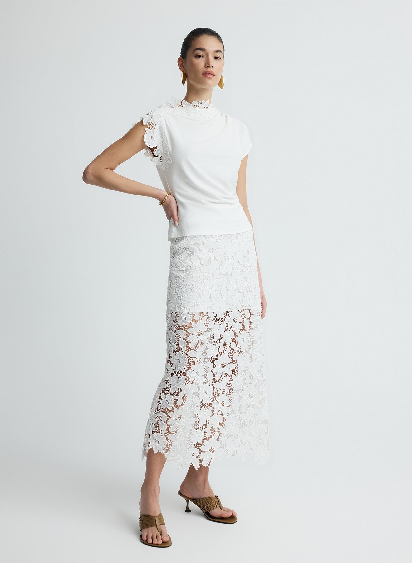 LUNA SKIRT (WHITE GUIPURE LACE)
