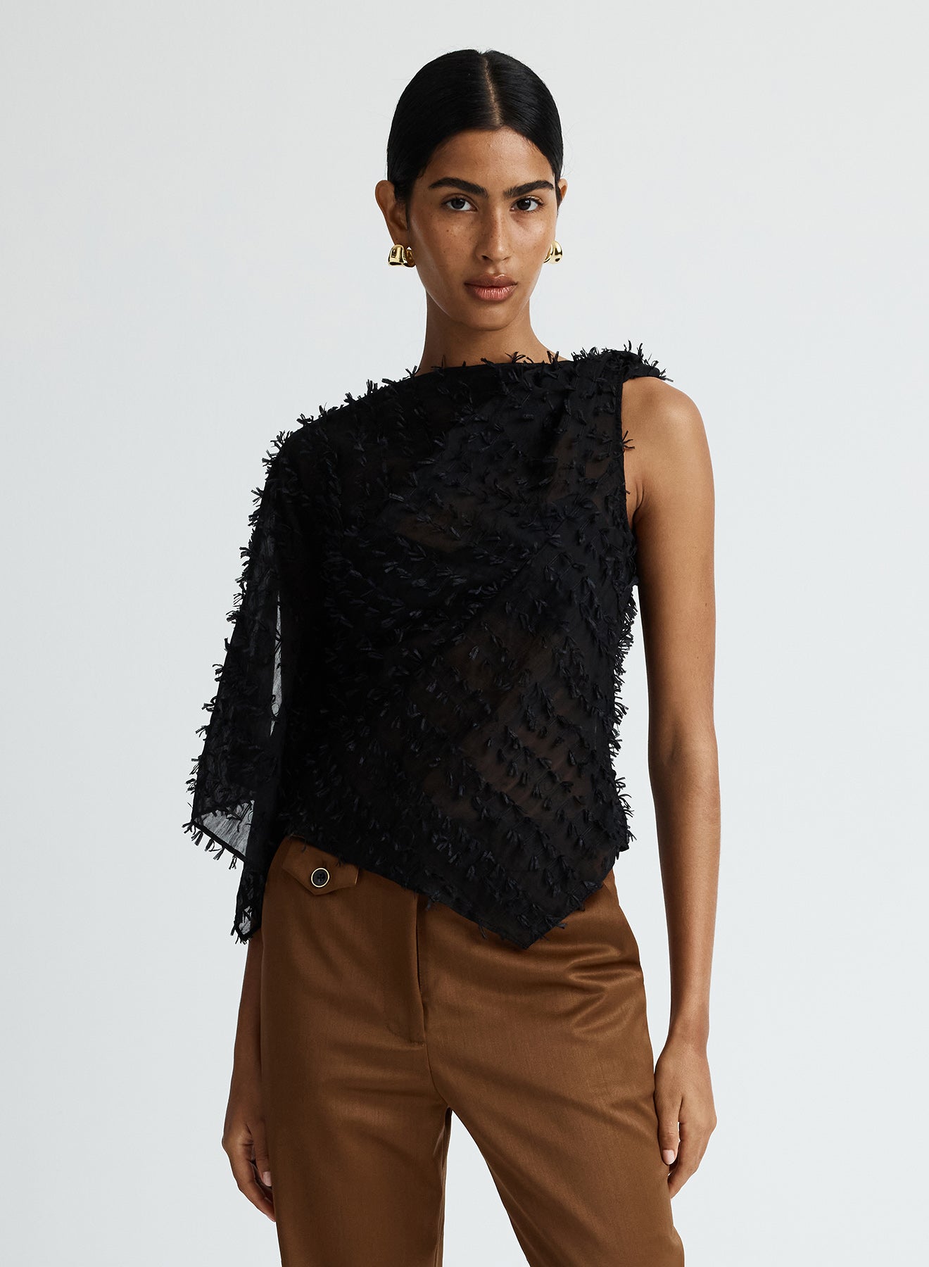 MARYBETH TOP (CLIPPED JACQUARD)