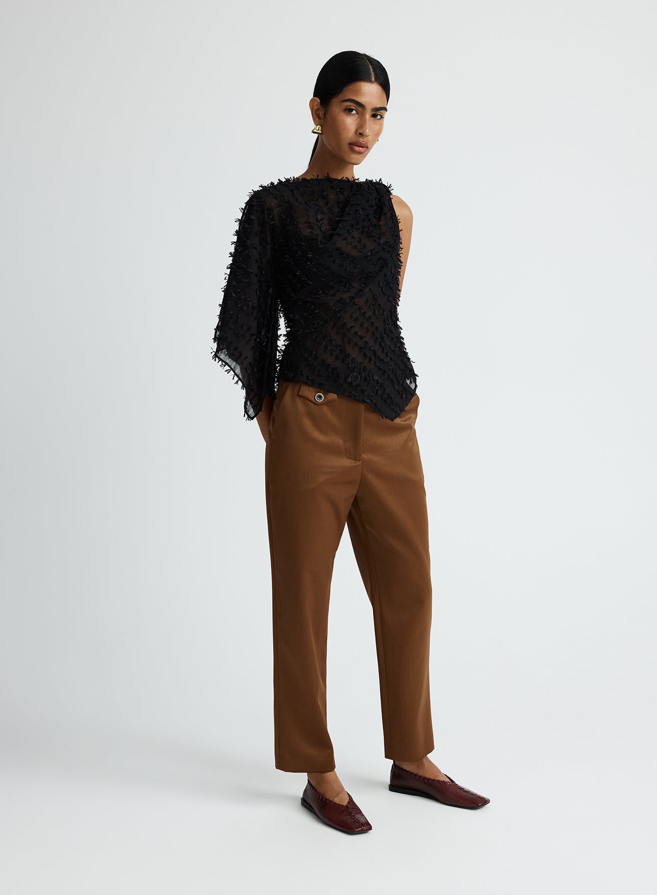 MARYBETH TOP (CLIPPED JACQUARD)