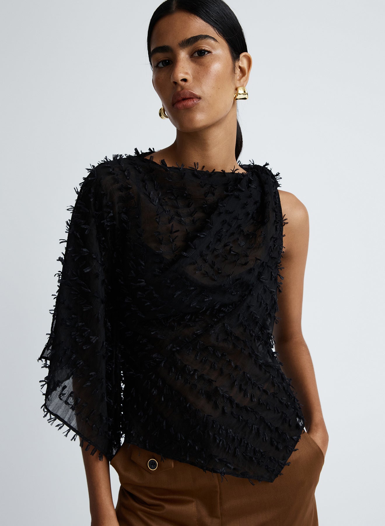 MARYBETH TOP (CLIPPED JACQUARD)