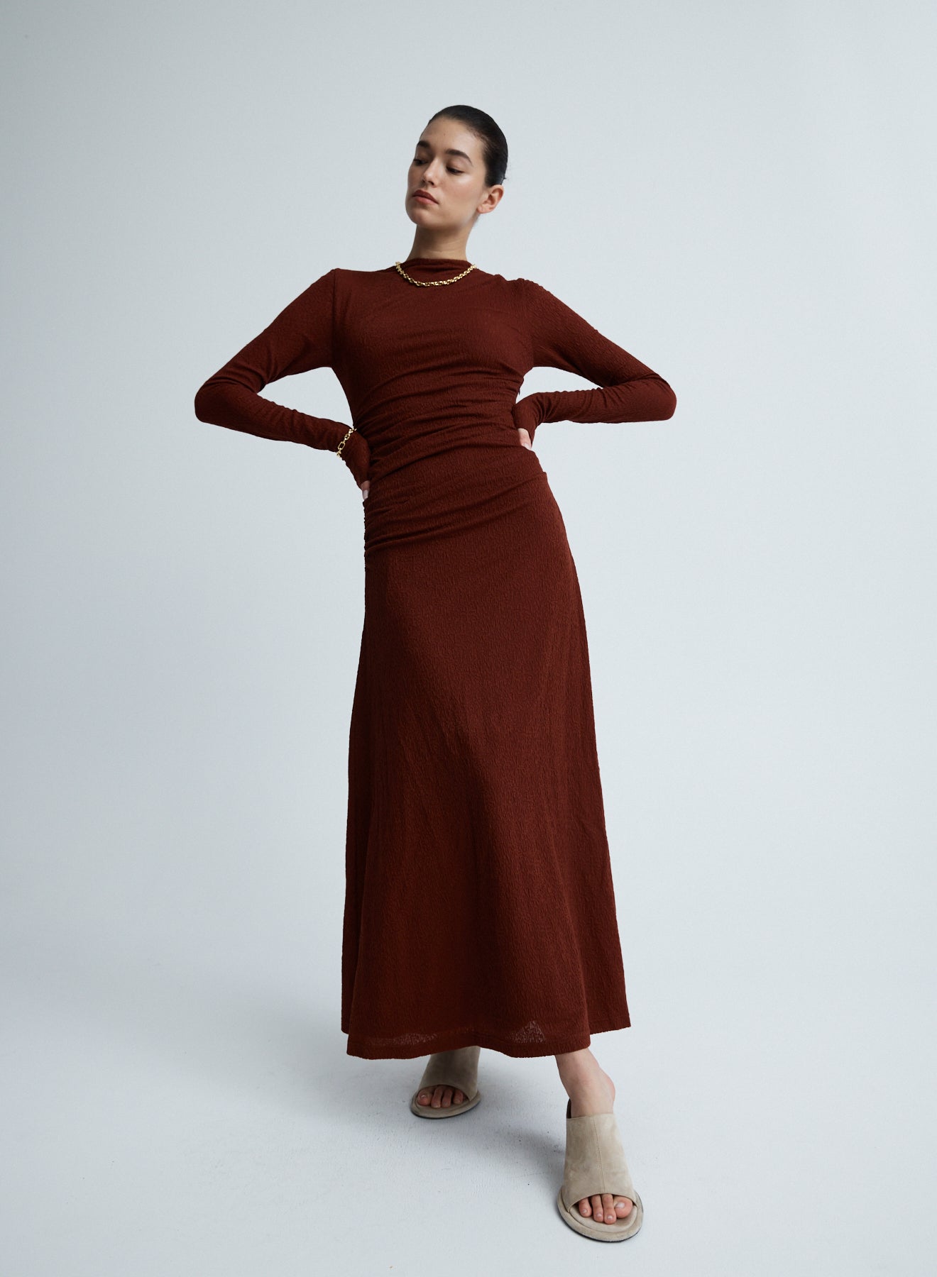 HARLOW DRESS (BURGUNDY)