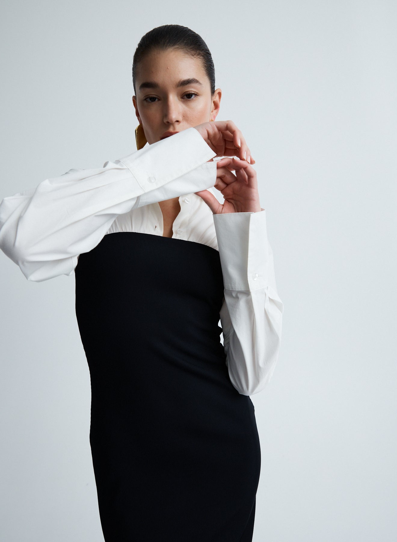 AUSTEN DRESS (SWAN W/ EBONY)