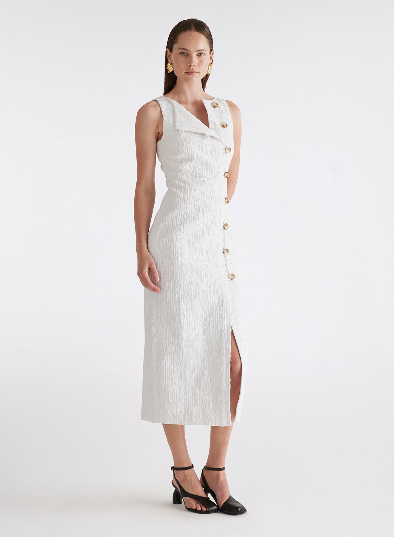 BRIA DRESS (WHITE CRINKLE)