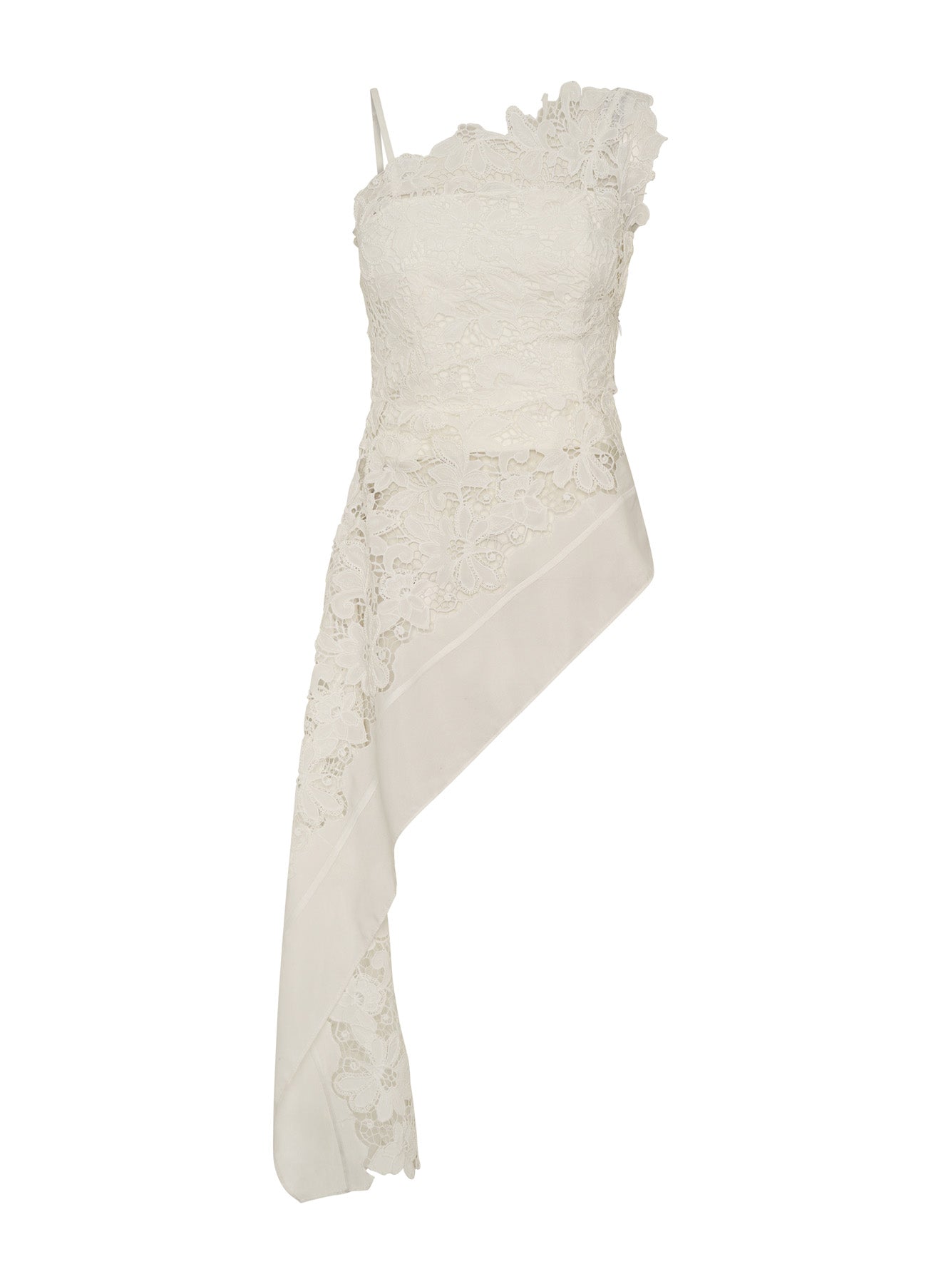 FAYE TOP (WHITE GUIPURE LACE W/ SWAN)