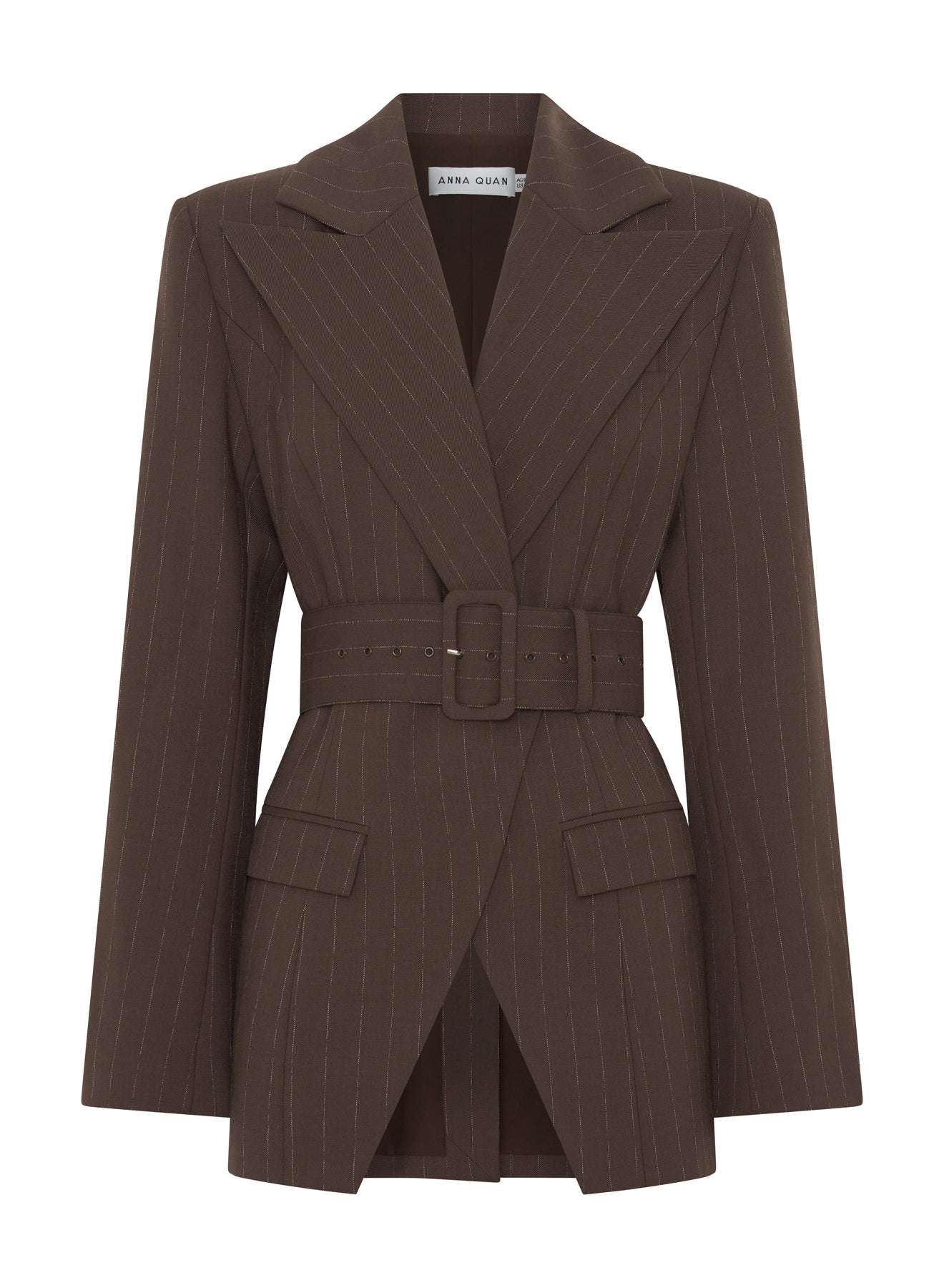 COLIN BLAZER (BROWN CHALK STRIPE)