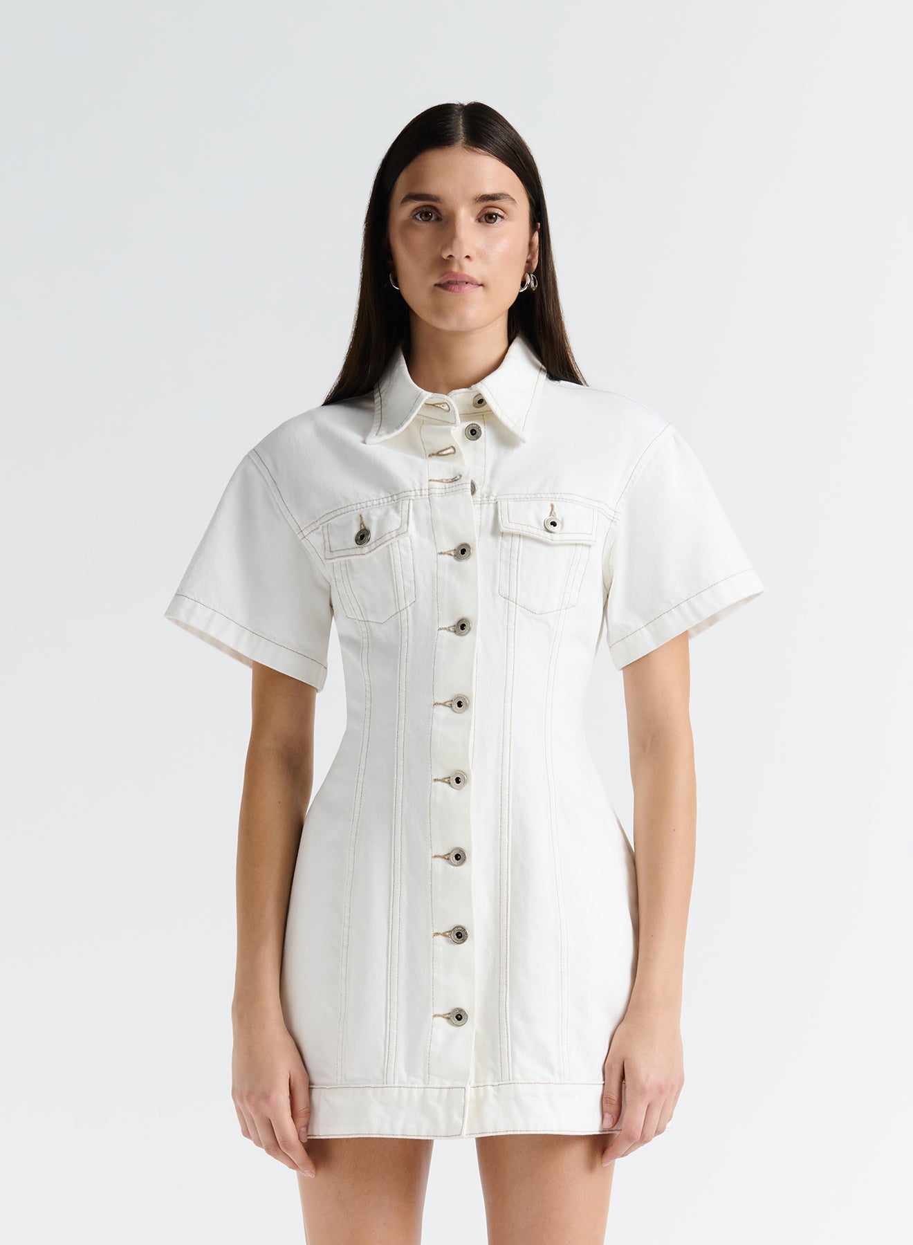 OLLIE DRESS (WHITE DENIM)