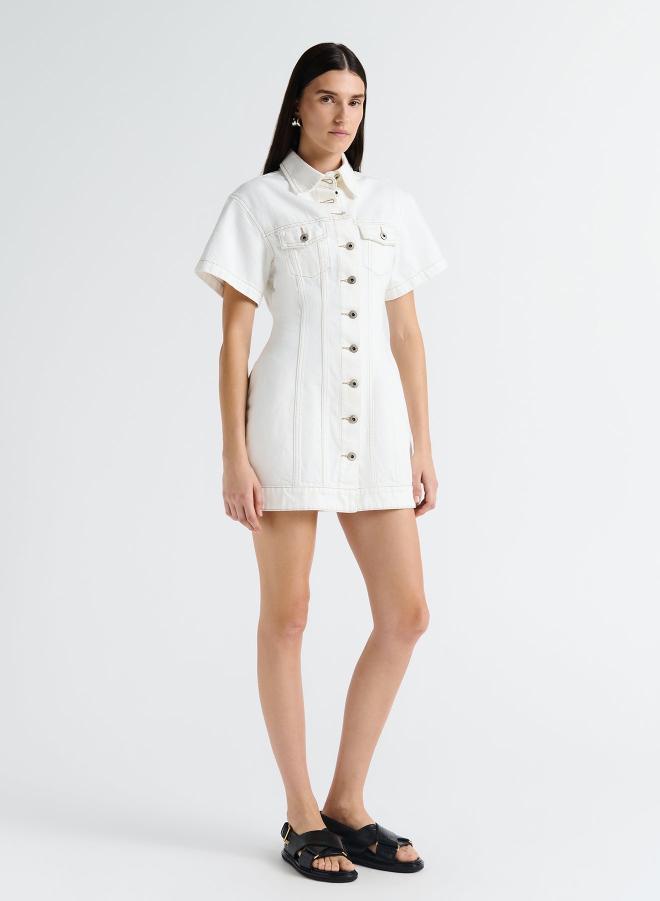 OLLIE DRESS (WHITE DENIM)