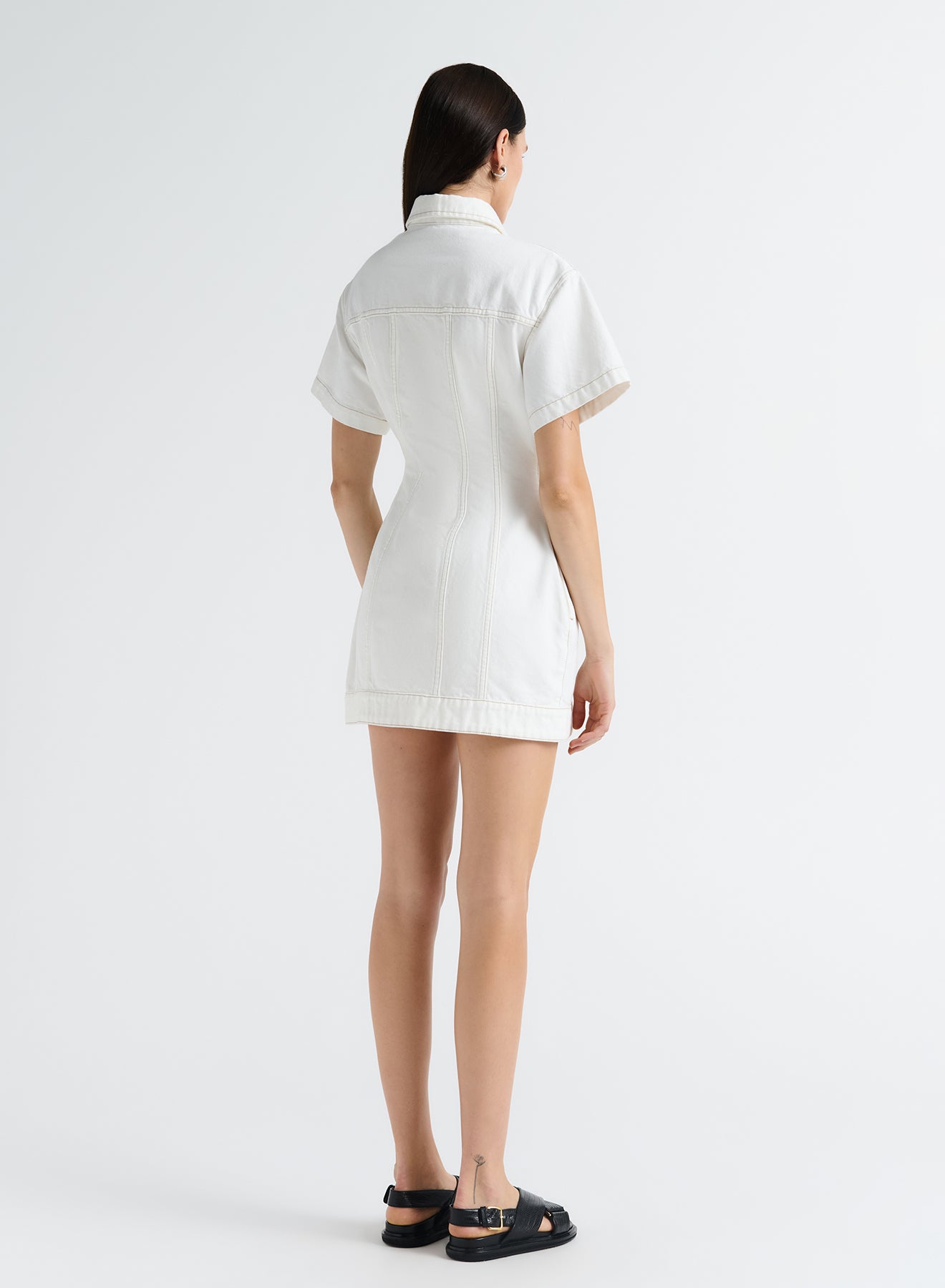 OLLIE DRESS (WHITE DENIM)