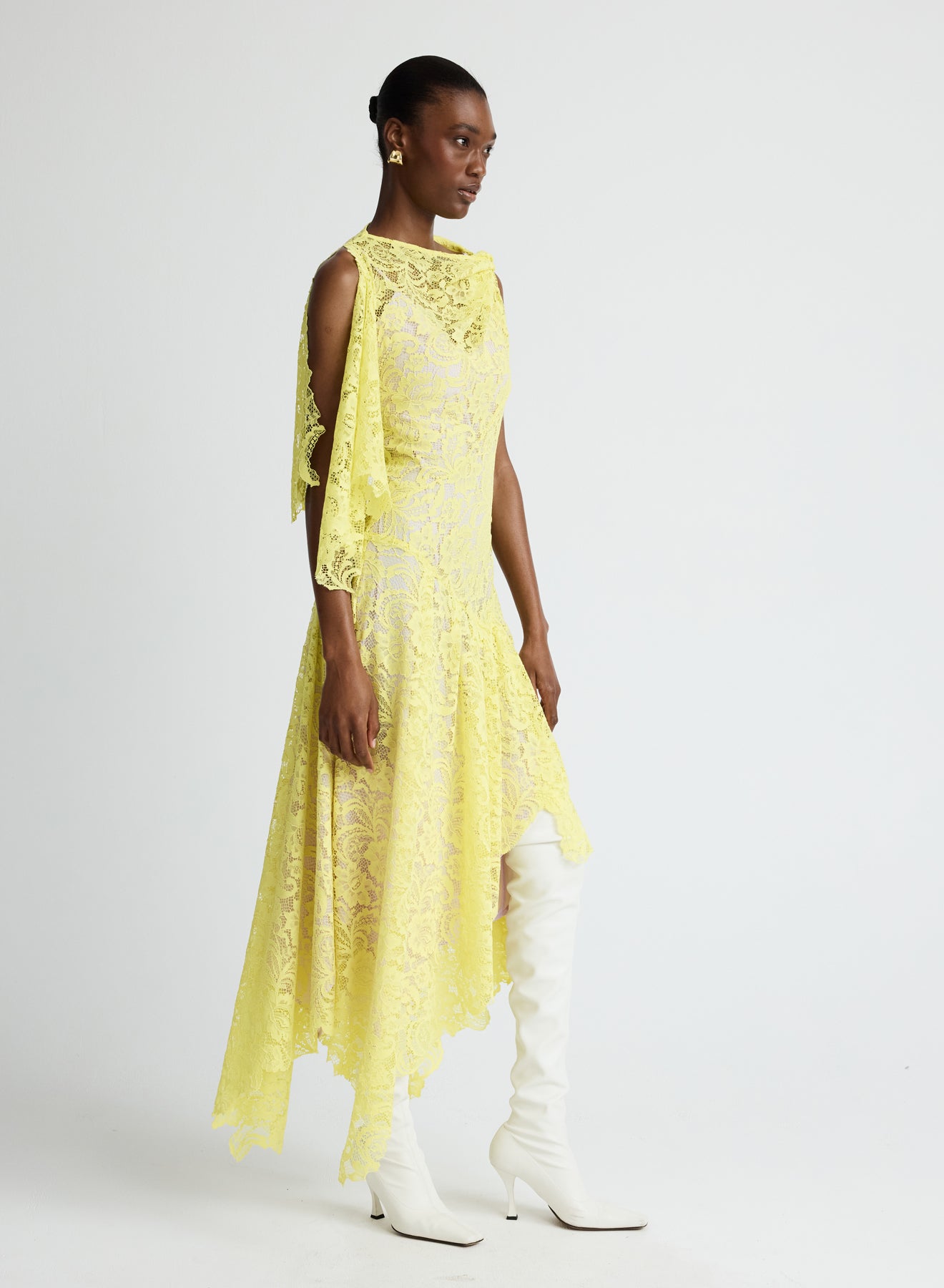ameri TABLE CROSS LACE UP DRESS イエロー　M LYDIA DRESS (YELLOW LACE) – ANNA QUAN US
