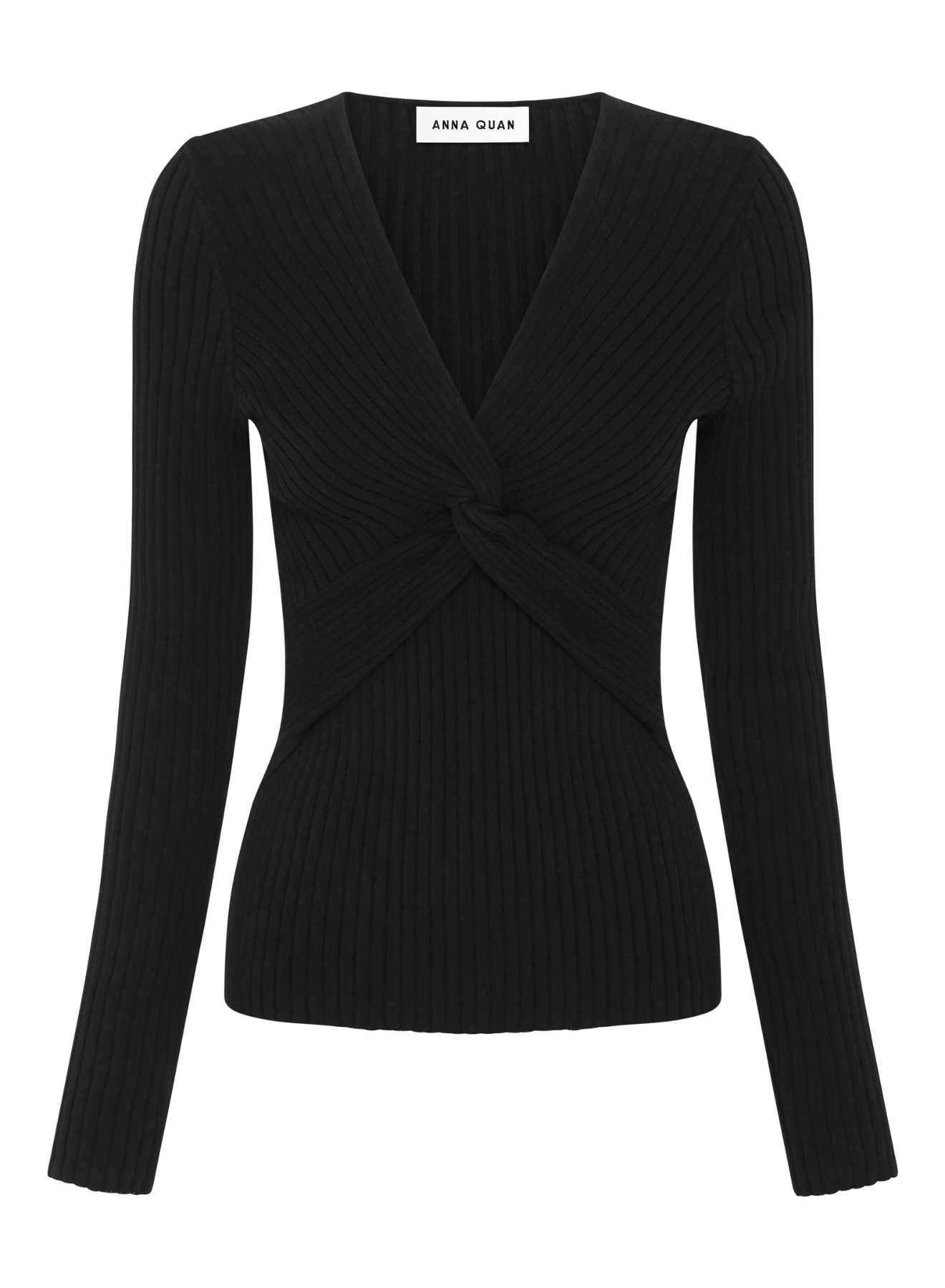 Upgrade your wardrobe with the ANNA QUAN Long Sleeve Knit Top featuring an interest point centre front twist. This versatile piece seamlessly combines comfort and style; ideal for various occasions, it's our new season must-have long sleeve knit top. Must-have knitwear, knit tops for work, tops for work, work tops, warm work tops.