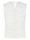 Gathered, sleeveless top with high v neckline and zip back. Sleeveless Top, White Top, White Cotton Top, Ruched top, Cotton Top, Easy to wear tops