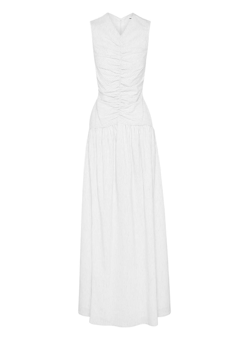 ANNA QUAN Transeasonal Dressing - Gathered bodice, sleeveless maxi dress. White dress, day dress, white day dress, cotton dress, holiday dress, resort dress, white holiday dress, white beach dress, cotton dress.