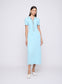 PENELOPE DRESS (CYAN W/ CHOCOLATE)