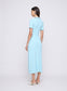 PENELOPE DRESS (CYAN W/ CHOCOLATE)