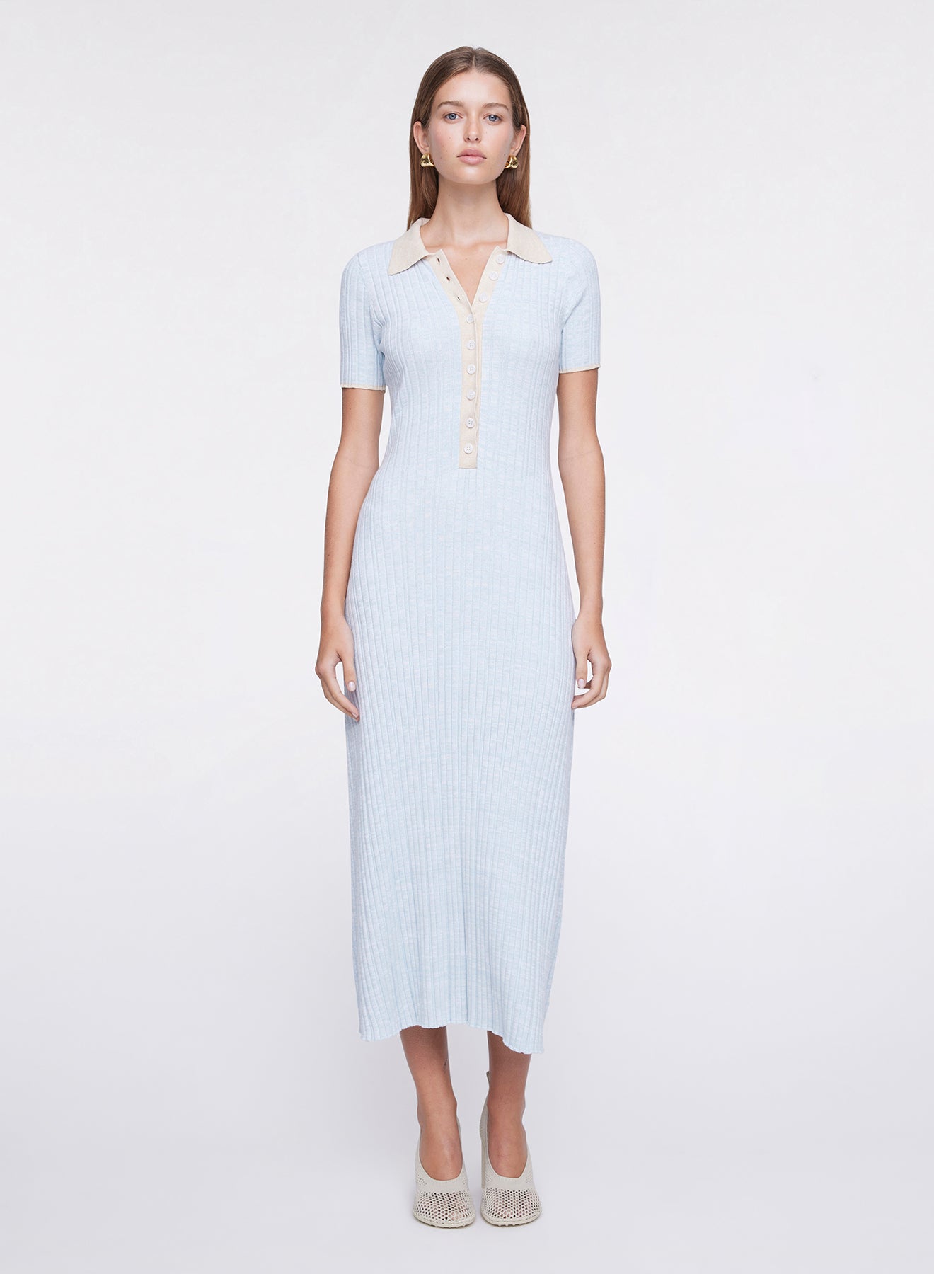 PENELOPE DRESS (POLAR W/ MALT TRIM)