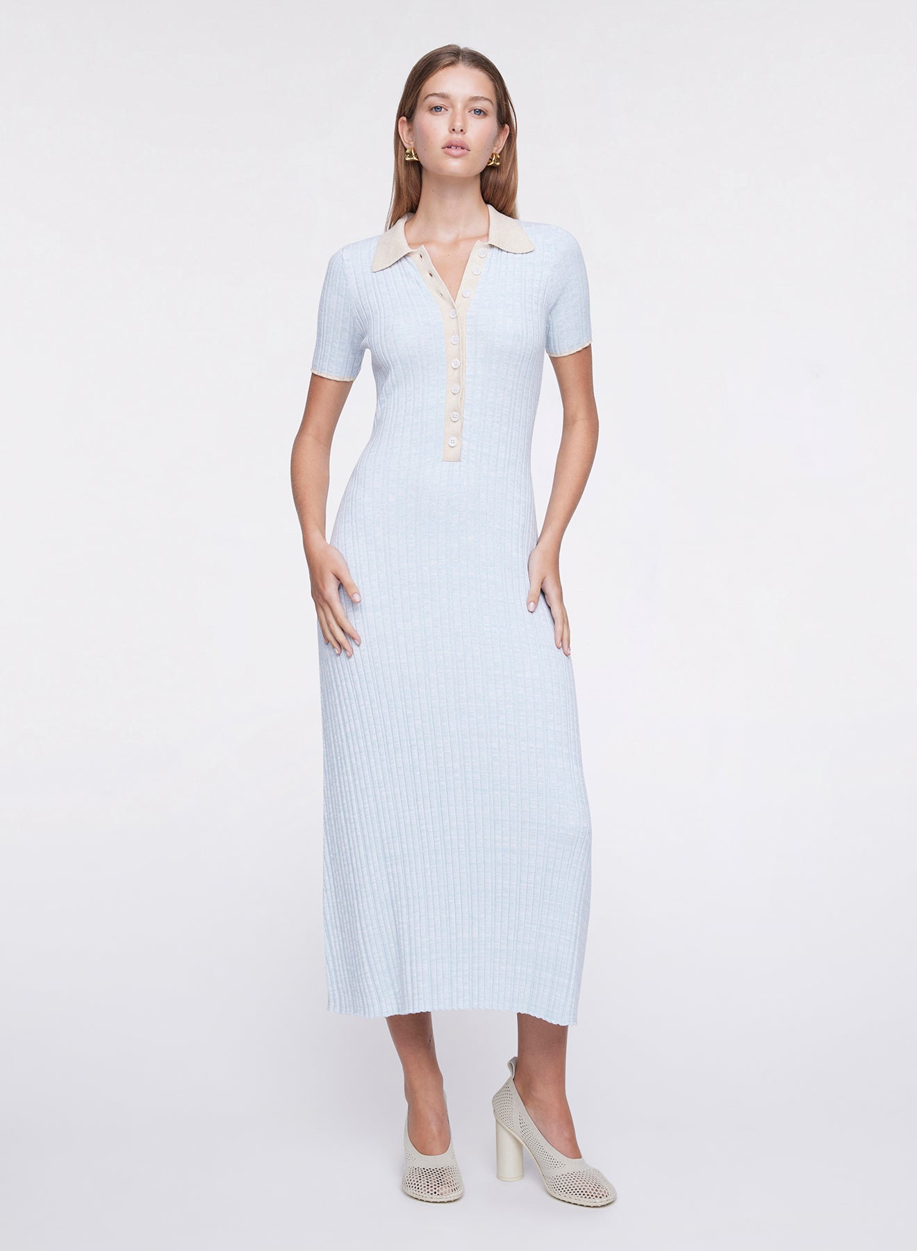 PENELOPE DRESS (POLAR W/ MALT TRIM)