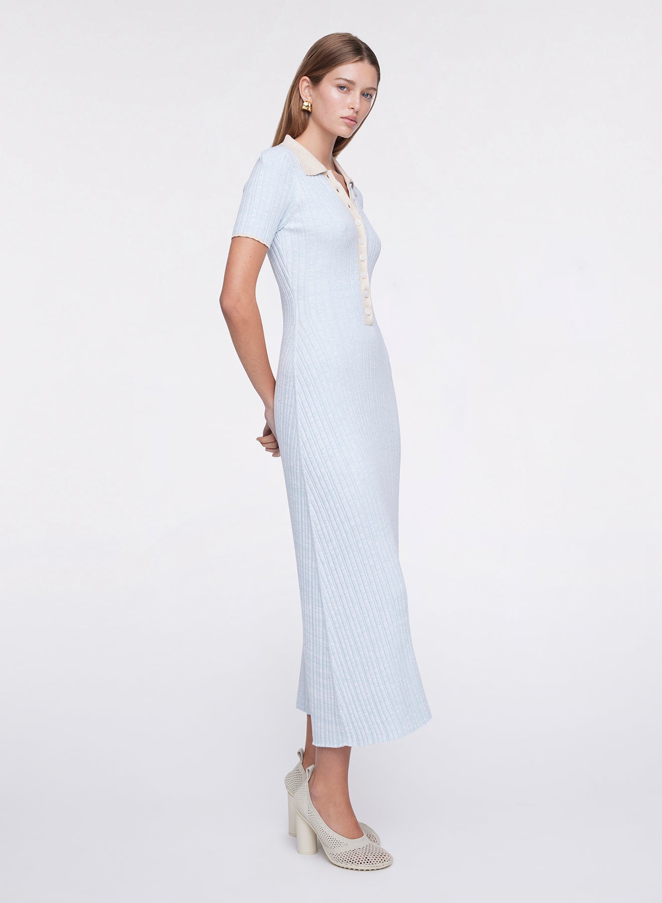 PENELOPE DRESS (POLAR W/ MALT TRIM)