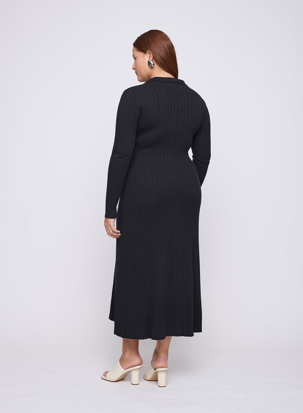 anna quan long sleeve dress Reiss Anna Quan Hybrid Shirt Jersey Maxi Dress in Swan Black