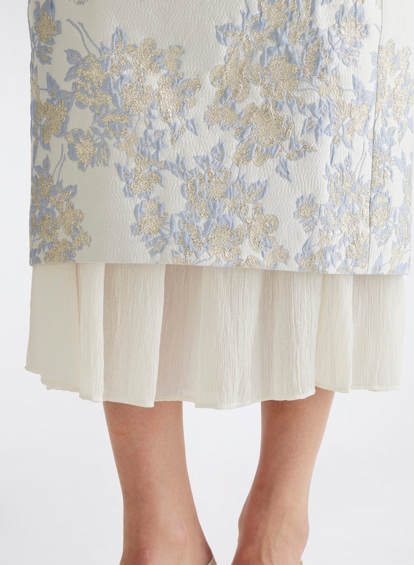 anna quan aelin strapless brocade midi dress Anna Quan Aelin Strapless Brocade Midi Dress in White