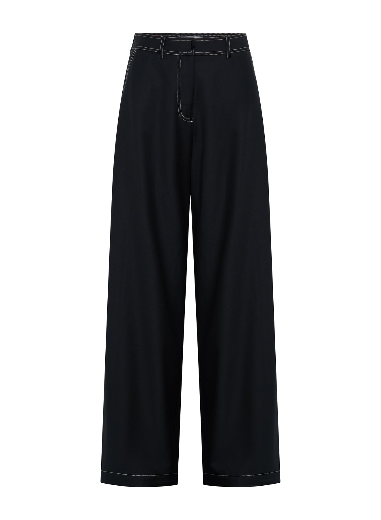 LENNY PANT (BLACK W/ TOP STITCH)