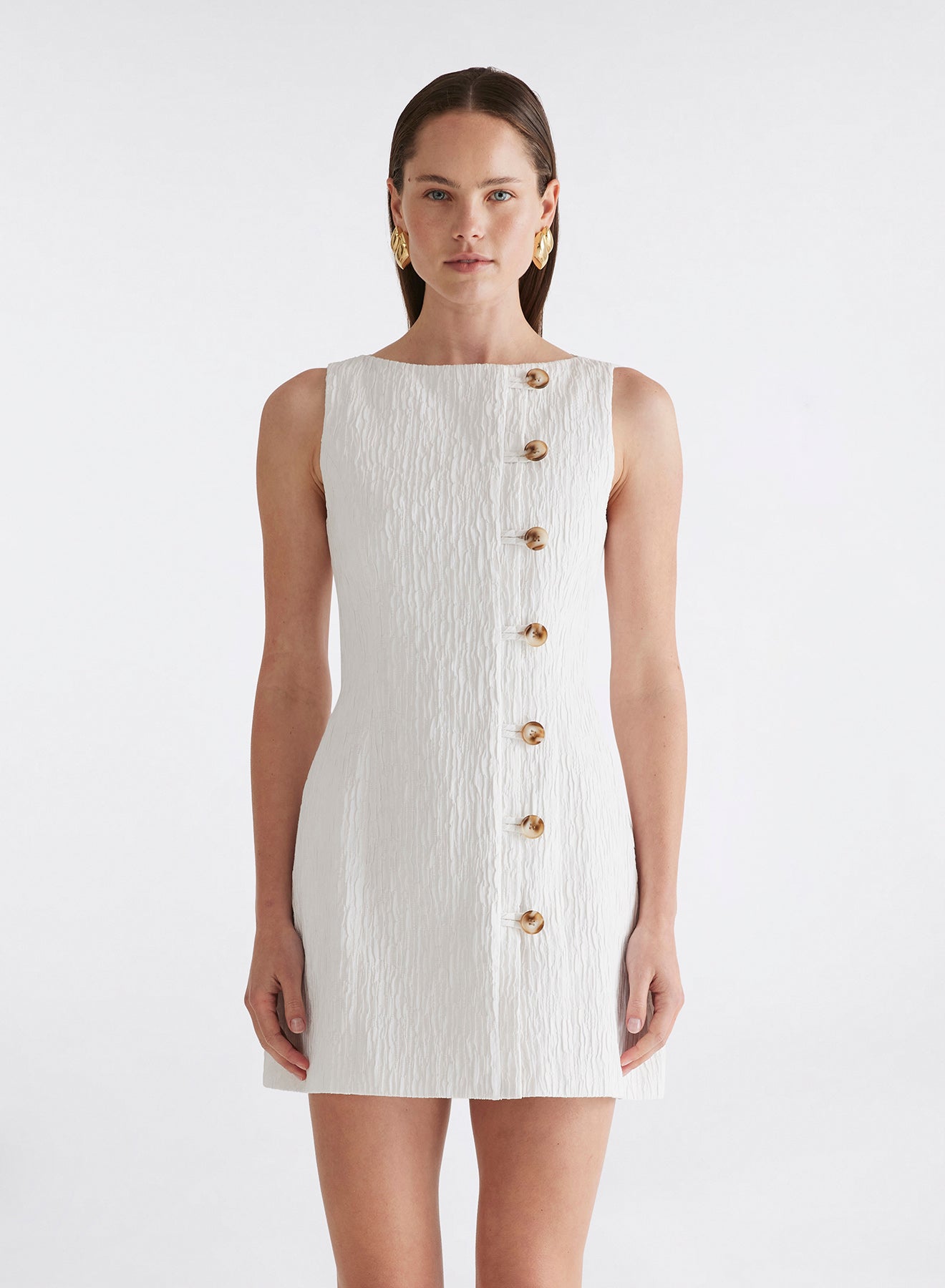 anna quan dimitri draped crinkle cotton mini dress OLYMPIA DRESS (WHITE CRINKLE) ANNA QUAN US