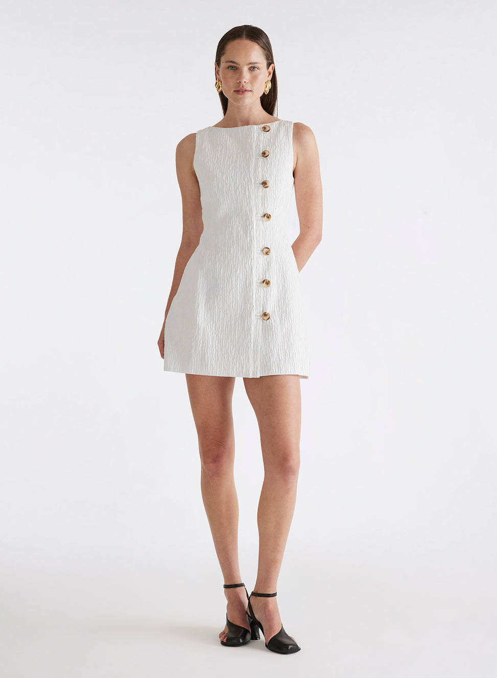 anna quan dimitri draped crinkle cotton mini dress Dimitri Draped Crinkle Cotton Mini Dress By Anna Quan