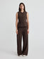 KENDALL TOP (BROWN CHALK STRIPE)