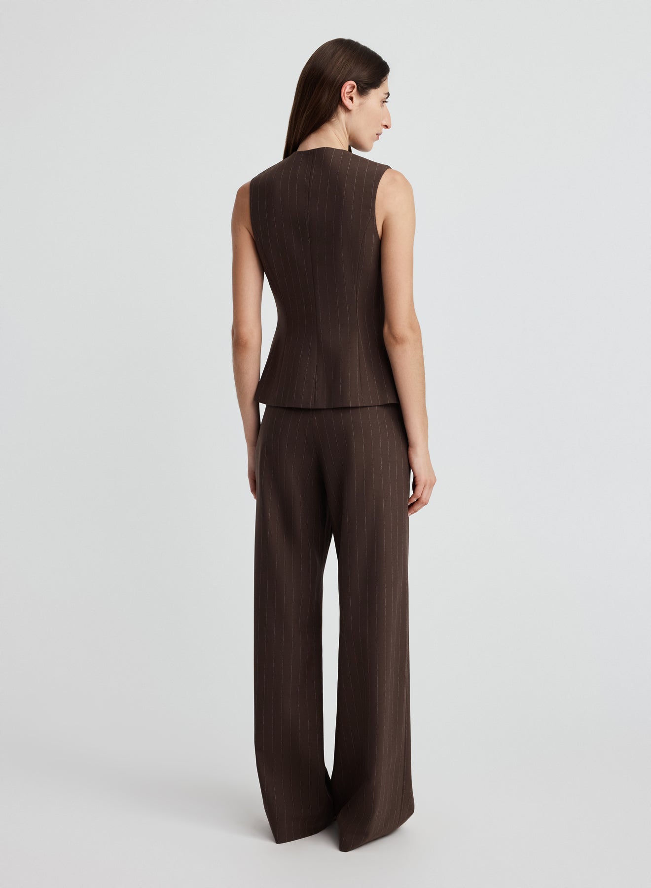 KENDALL TOP (BROWN CHALK STRIPE)