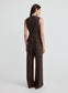 KENDALL TOP (BROWN CHALK STRIPE)