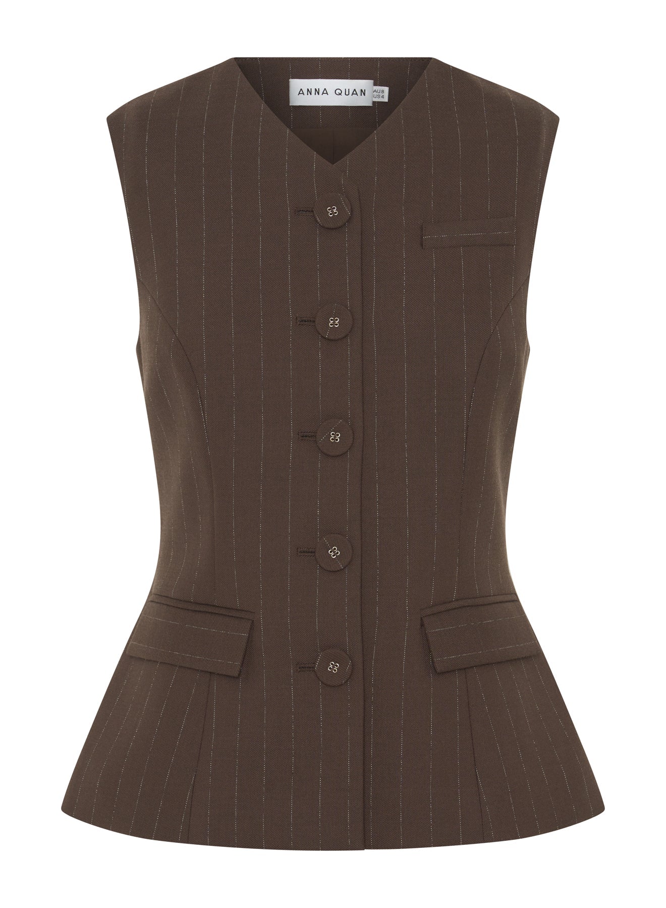 KENDALL TOP (BROWN CHALK STRIPE)