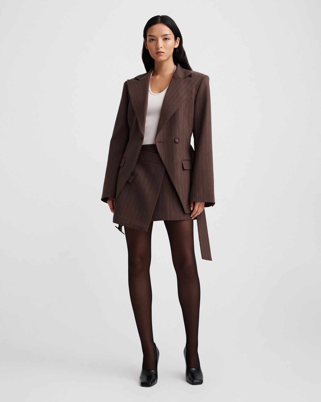 COLIN BLAZER (BROWN CHALK STRIPE)