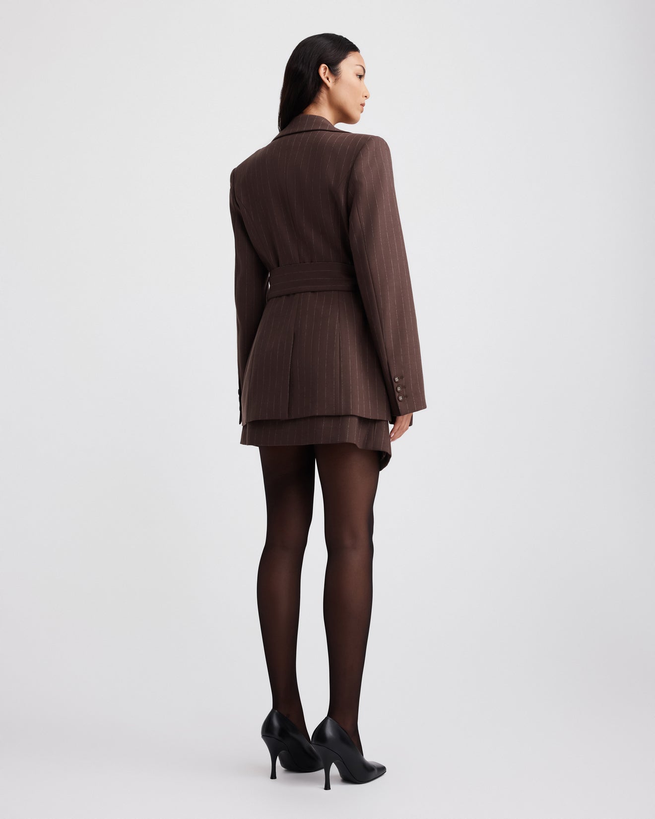 COLIN BLAZER (BROWN CHALK STRIPE)