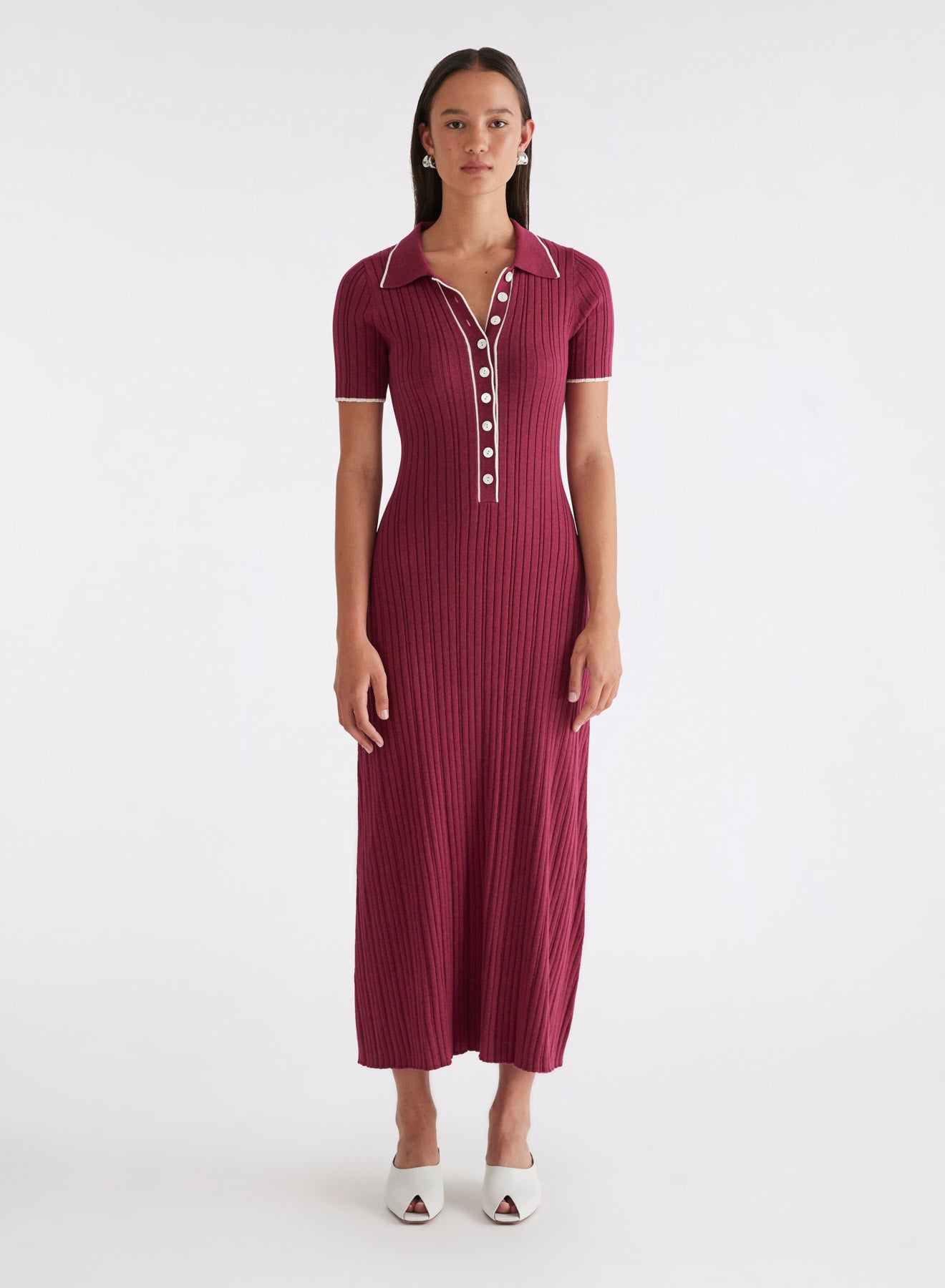 PENELOPE DRESS (CHERRY W/ SILENCE TRIM)