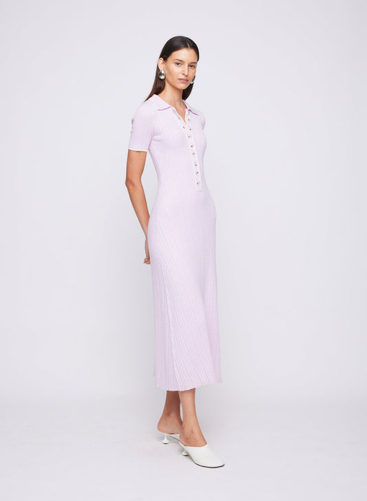 PENELOPE DRESS (PURPLE MELANGE W/ SILENCE TRIM)