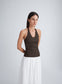 VERONICA DRESS (SWAN/DARK COCOA)