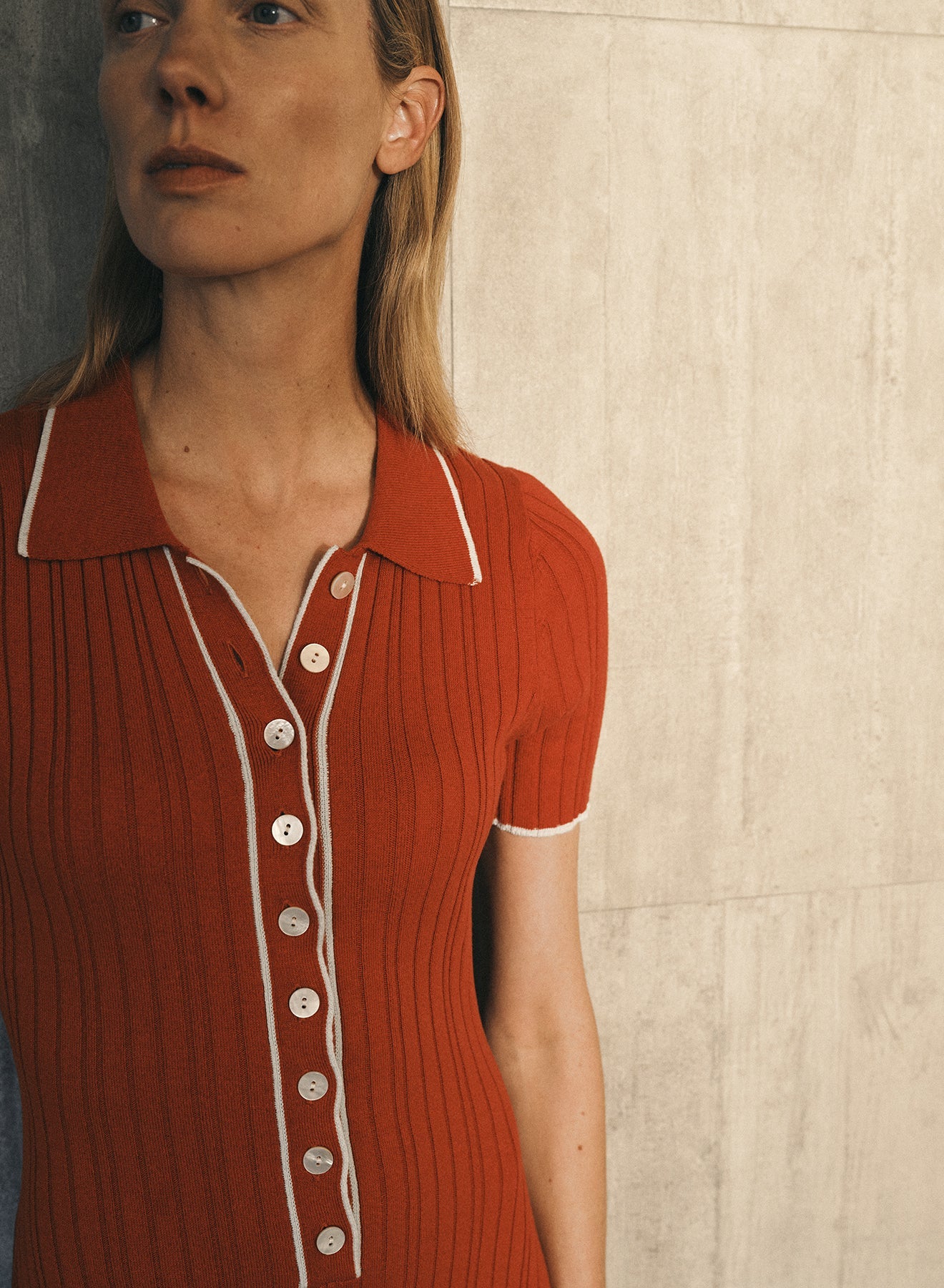 PENELOPE DRESS (PERSIMMON/GLACIER)