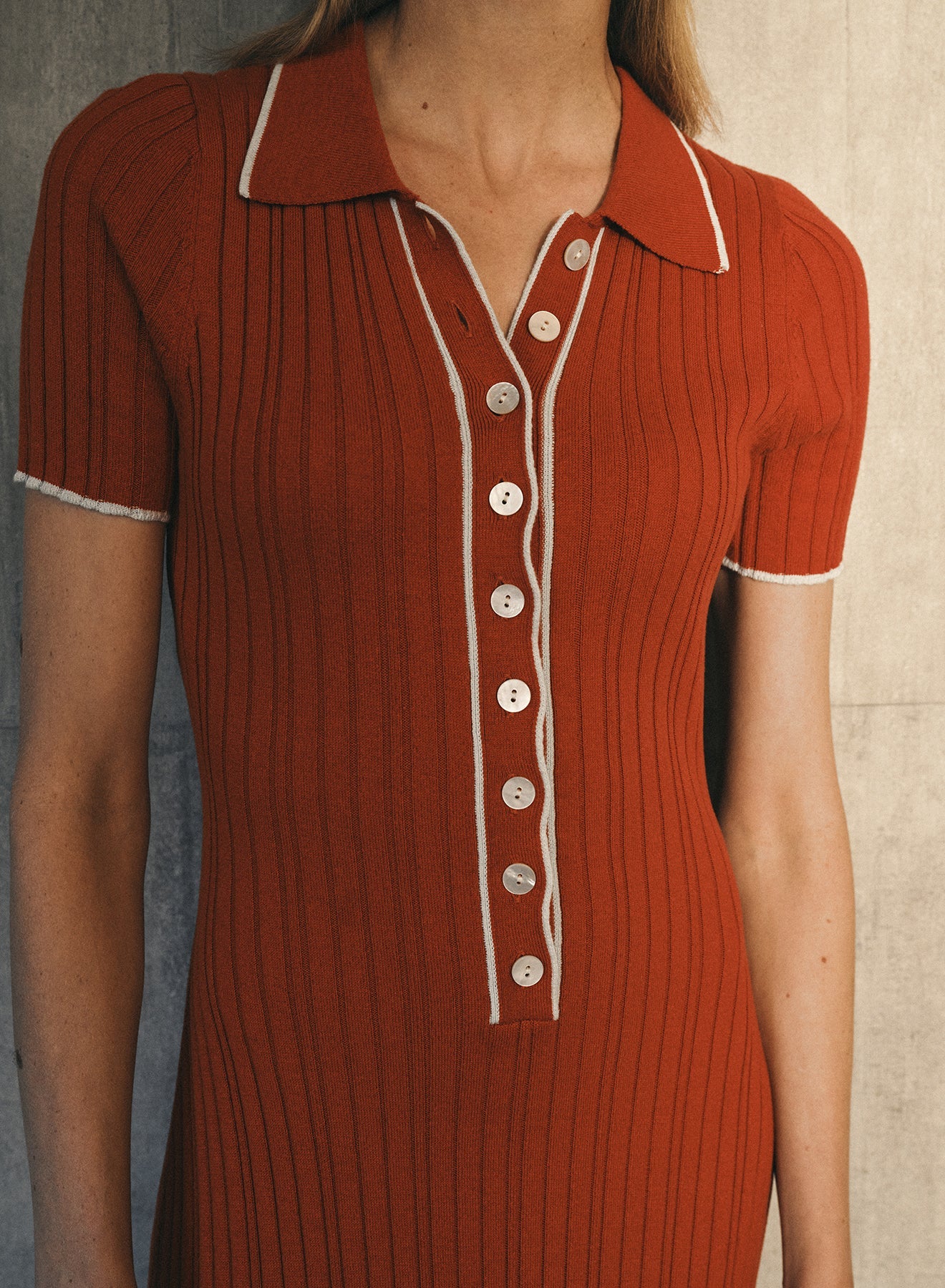PENELOPE DRESS (PERSIMMON/GLACIER)