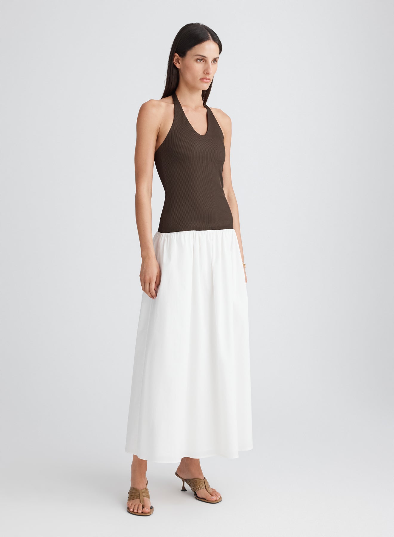 VERONICA DRESS (SWAN/DARK COCOA)