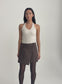 CORA SKIRT (BROWN CHALK STRIPE)