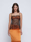 ZETA TOP (KUMQUAT W/BLACK LACE)